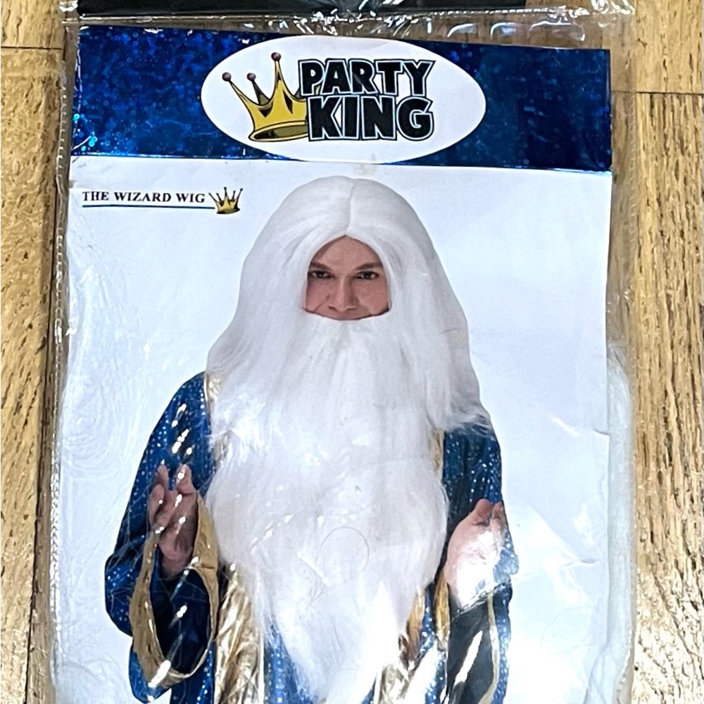 Party King White Wizard Wig and Beard Set